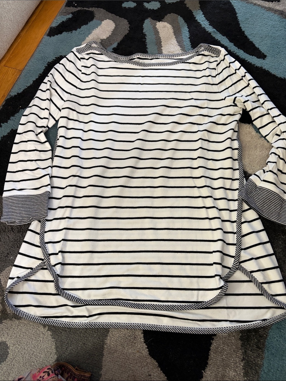 Striped Black & White Long Sleeve Top